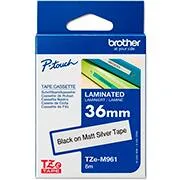 Fita para rotulador Brother TZE, 36mm x 8m, Branca, Escrita preta, TZESM961, Brother - BT ...