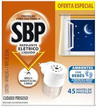 Repelente Elétrico Líquido SBP 45 Noites Novo Aparelho + Refil