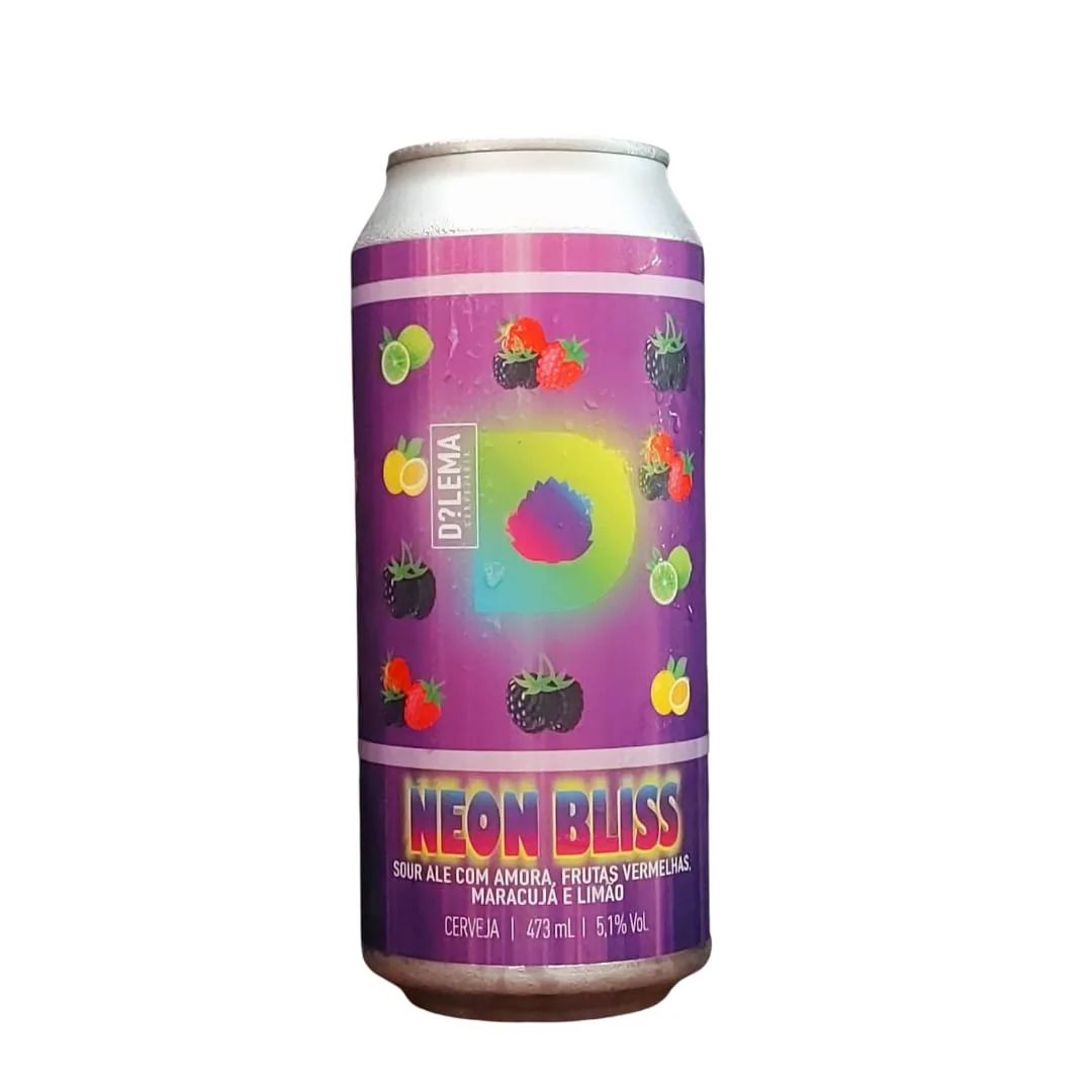 Cerveja Dilema Neon Bliss Sour Ale com Amora, Frutas Vermelhas, Maracujá e Limão 473 ml