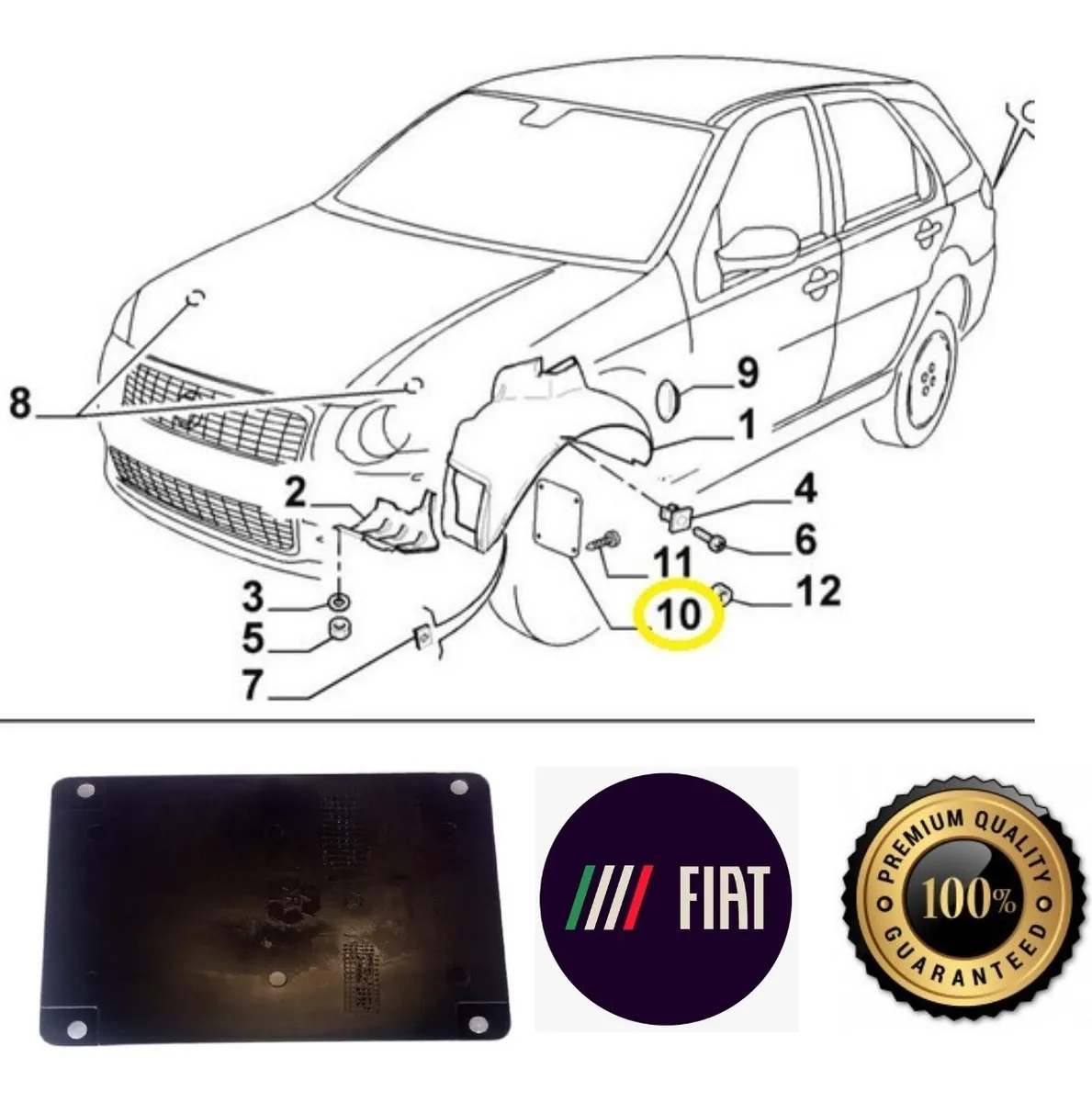 Tampa Para Barro Dianteiro Palio E Strada Original Fiat