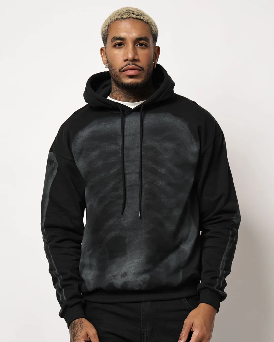 Blusão Moletom Masculino com Capuz Estampa Dark Preto