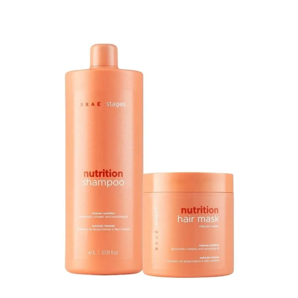 Kit Braé Stages Nutrition Shampoo 1 Litro e Máscara 500 g