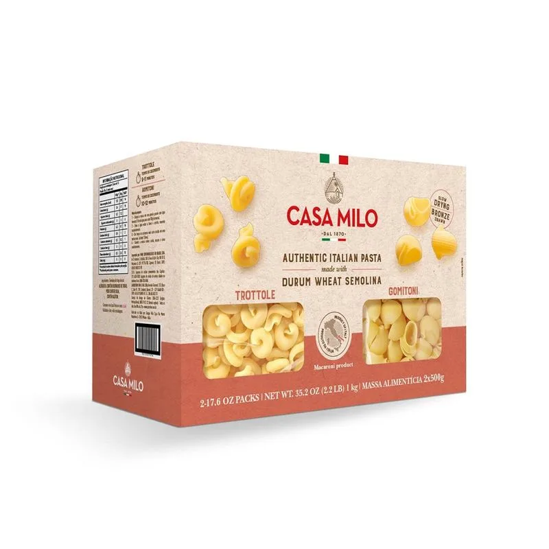 Kit Massas Trottole e Gomitoni Casa Milo 2x500g