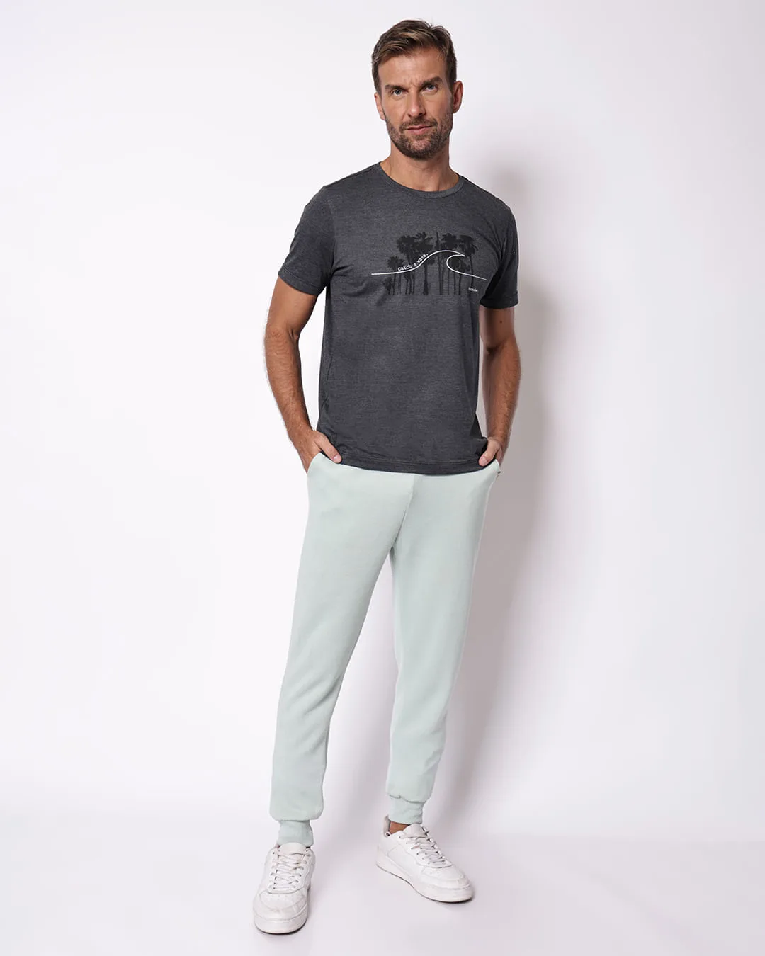 Calça Moletom Masculina Jogger Verde