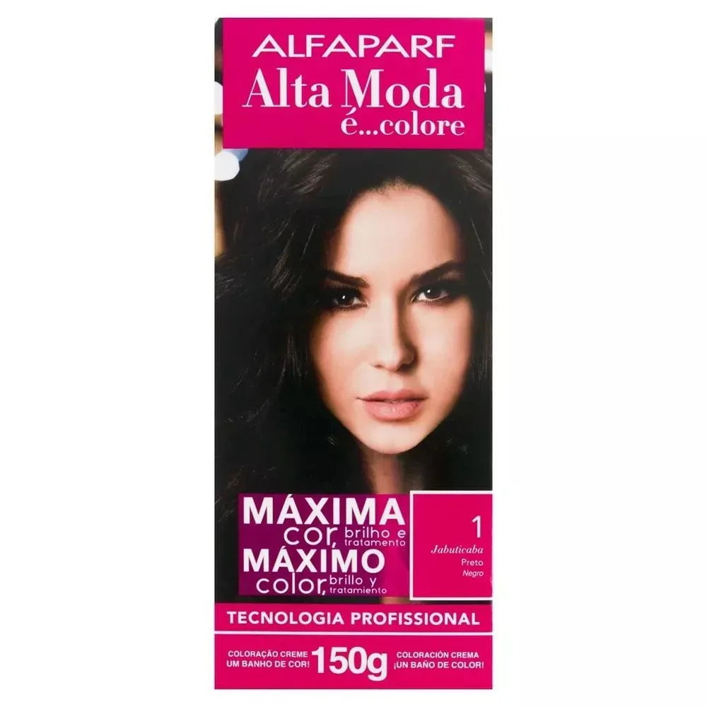 Coloração Permanente 1.0 Jabuticaba 150g Alfaparf Alta Moda Cobertura Total Fios Brancos Coloração Alfaparf Alta Moda 1.0 Jabuticaba
