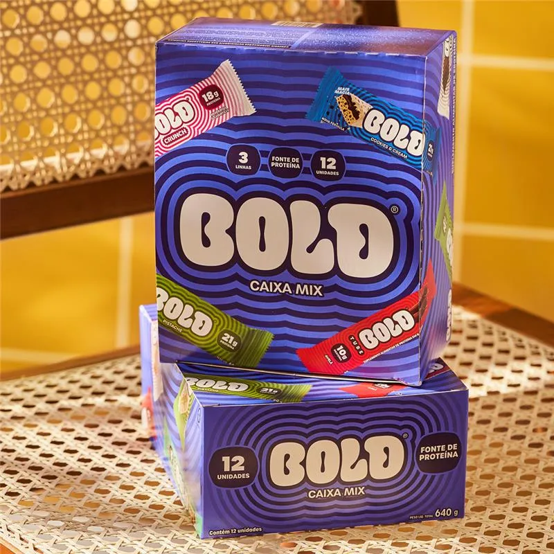 Barra De Proteína Bold Snacks Caixa Mix - Caixa Com 12 Unida Sabor Mista