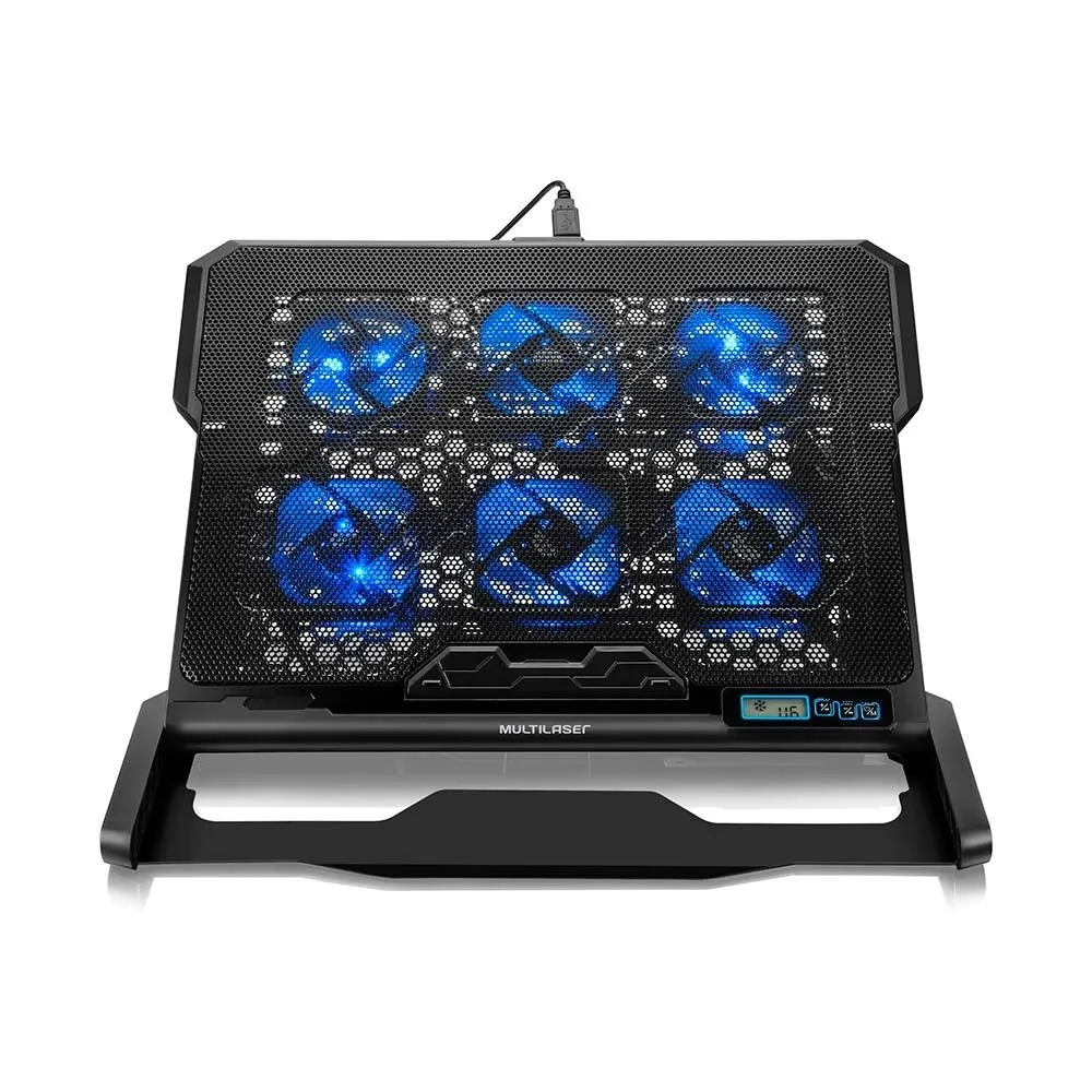 Cooler Para Notebook Com 6 Fans Led Azul Hexa Cooler - Ac282