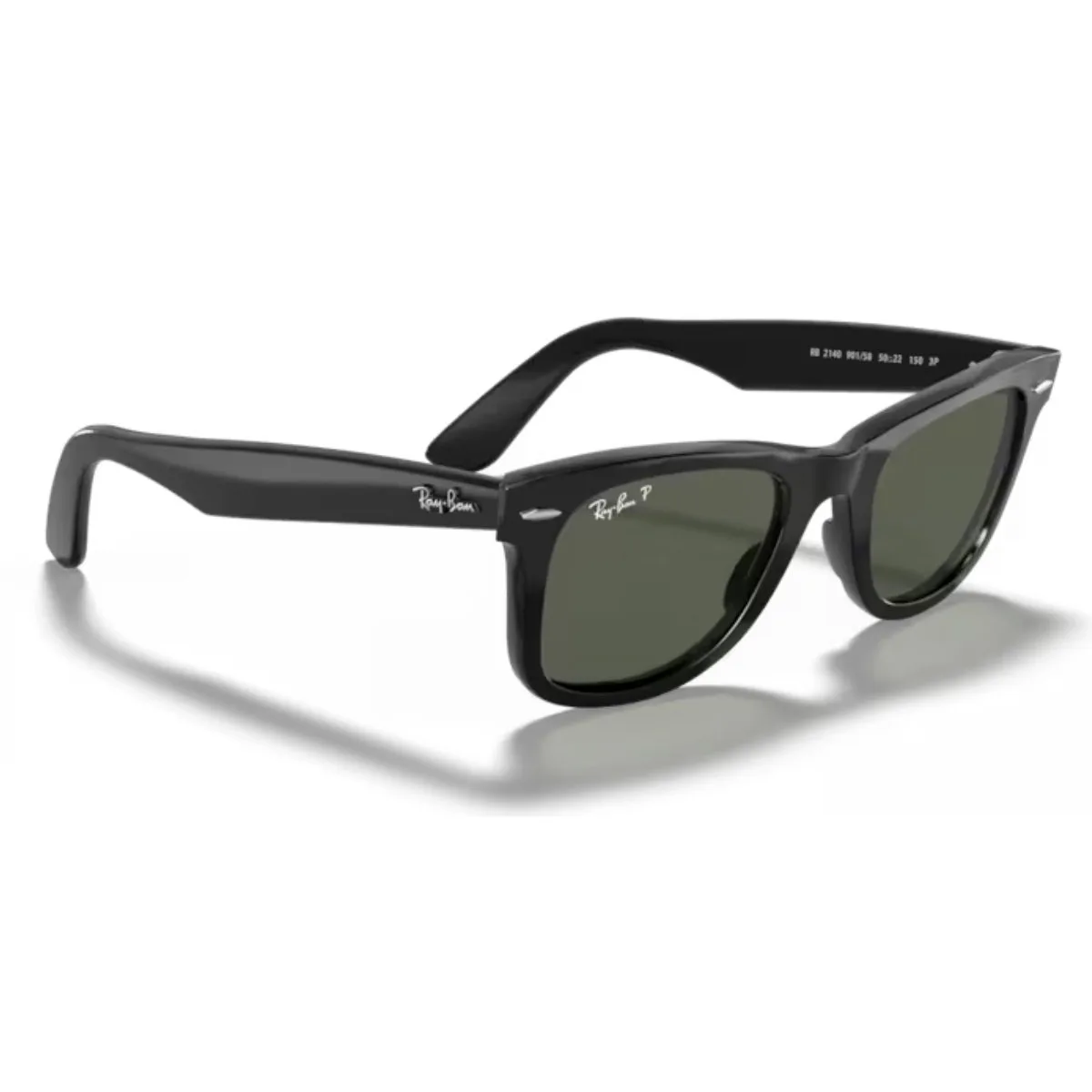 Oculos de Sol Ray-Ban Wayfarer Classico Lente Verde Polarizada RB2140 901/5850 Preto