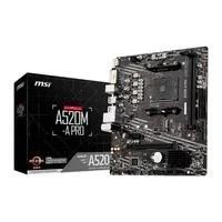 Placa-Mãe MSI A520M-A PRO, AMD AM4, mATX, DDR4, Preto - A520M-A PRO, avaliação 5 estrelas de 5, R$ 379.99 com 13% de desconto no PIX ou 10x de