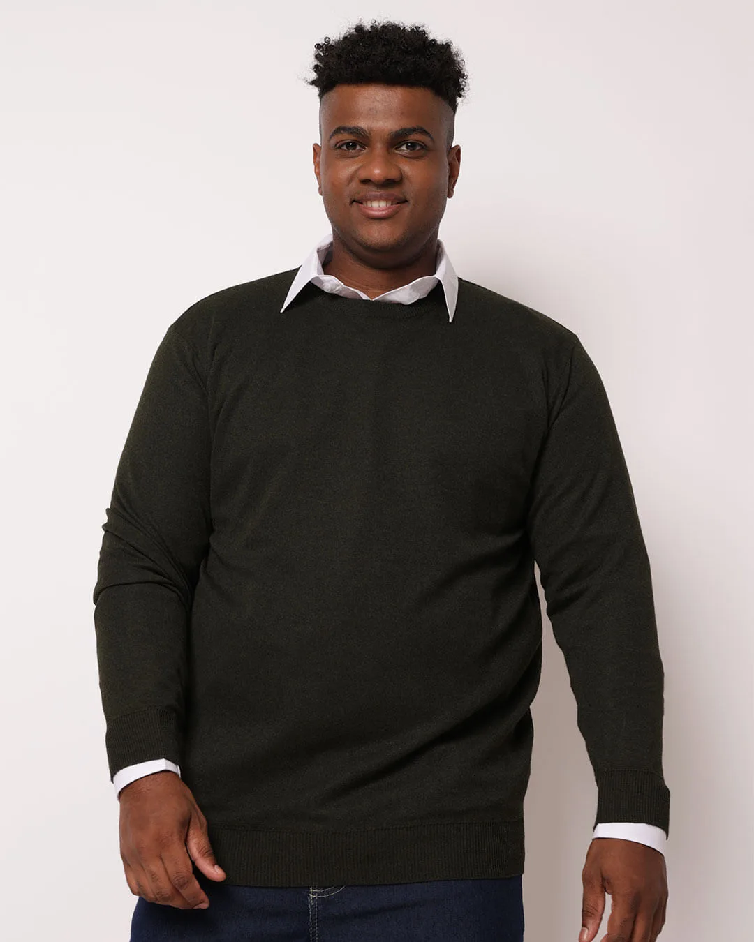 Suéter Plus Size Masculino Tricô Verde