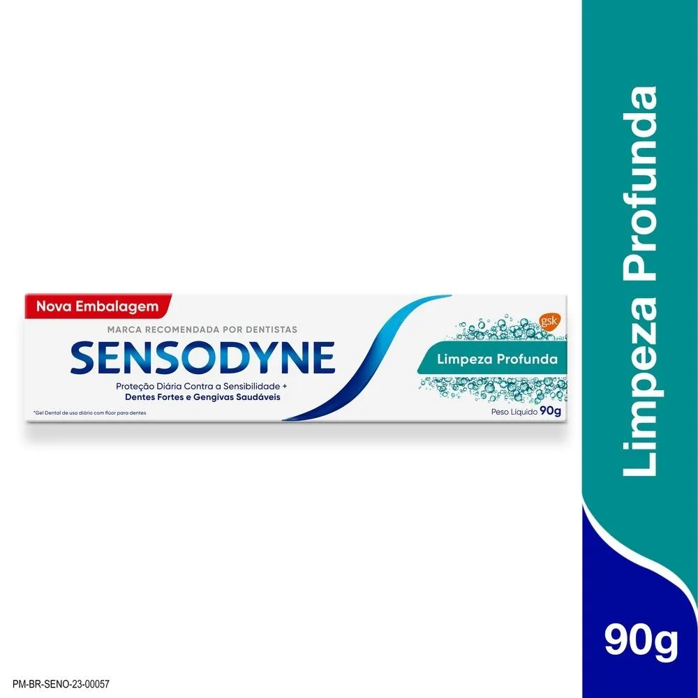 Creme Dental Para Sensibilidade Nos Dentes Sensodyne Limpeza Profunda 90g