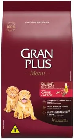Guabi Natural Ração Granplus Menu Cães Filhotes Carne E Arroz 15Kg