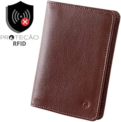 Carteira Masculina Couro Legítimo Proteção RFID RG CNH Cartões Notas Couro50 620