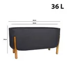 Jardineira Grande em Plástico 36x33x66cm Chumbo Fosco Decore Japi