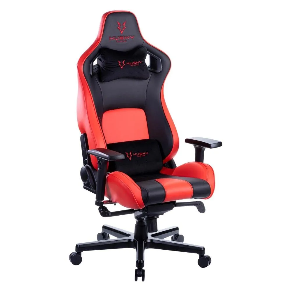Cadeira Gamer Husky Gaming Hailstorm 900, Preto e Vermelho, Com Almofadas, Reclinável com Sistema Frog, Descanso de Braço 3D - HGMA085