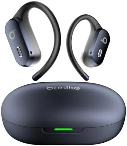 Basike Fone de Ouvido Bluetooth Esportivo 5.4, OWS/TWS Som Estéreo Hi-Fi, ANC e Modo Transparência, Suporta Chamadas de Voz, Resistente a Suor e Respingos, Compatível com Android e iOS – Azul