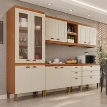 Cozinha Completa Modulada Positano 100 MDF Premium com 2 Balcões Independentes 10 Portas e 6 Gavetas