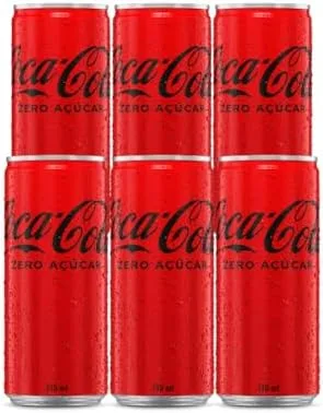 Pack de Coca Cola Sem Açúcar Lata 310ml 6 unidades