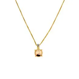 Gargantilha em Ouro 18K Redondo com Centro Rose e Diamante - GG20912