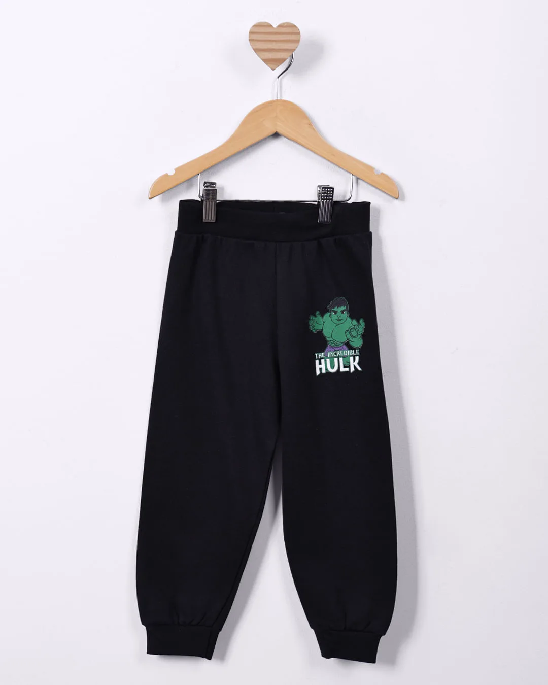 Calça Moletom Bebê Algodão Marvel Hulk Preta