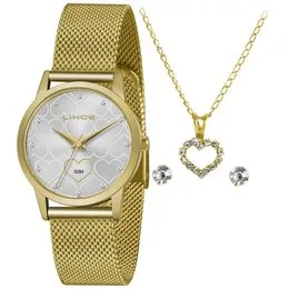 Kit Relógio Lince Feminino Dourado - LRG4715L KP47S1KX