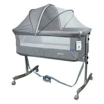 Berço Moisés Co-bed Cinza Com Cinto e Mosquiteiro Cinza - KaBaby