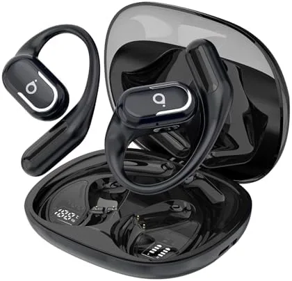 Fone De Ouvido Bluetooth Esportes, Basike T7, IPX6/OWS, Tela LED Dupla, Fone de Ouvido Estéreo Hi-Fi, Suporta Chamadas de Voz, 60 Horas em Standby Para Corrida e Exercícios ao Ar Livre (PRO Azul)