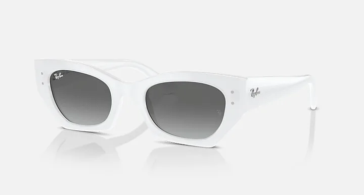 Ray-Ban ZENA BIO-BASED Branco Neve|White Snow with Cinza|Grey Degradê|Gradient lens