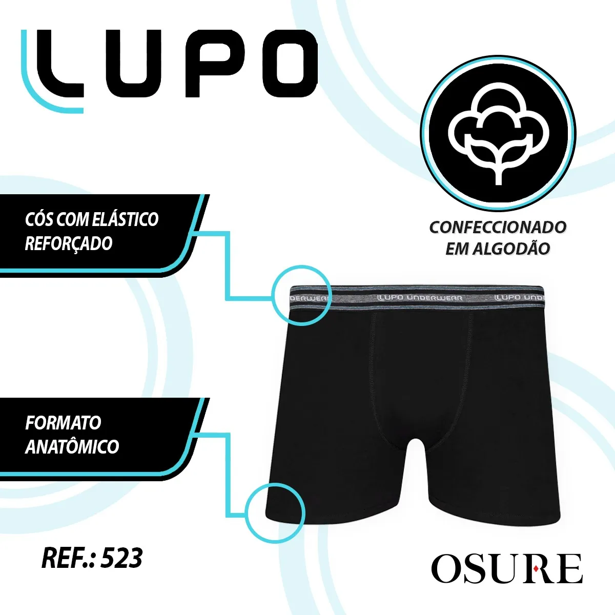 Kit 10 Cuecas Boxer Lupo Algodão Confortável Box Original