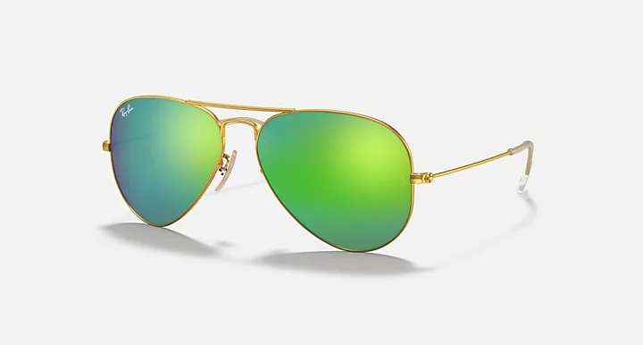 Ray-Ban AVIATOR FLASH LENSES Ouro|Gold with Verde Flash|Green Flash Sólido - espelhado|Solid Color - Mirror lens