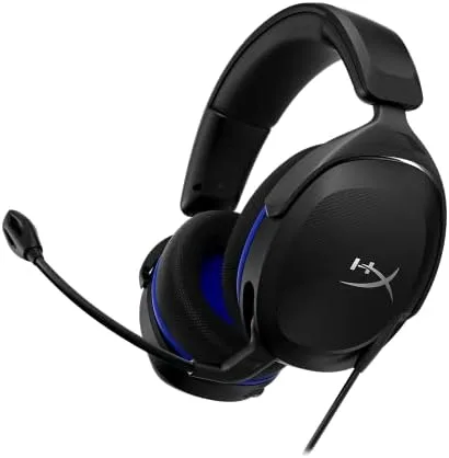 “HyperX Cloud Stinger 2 Core – Fone de ouvido para jogos para PlayStation, fone de ouvido leve sobre a orelha com microfone, função giratória para mudo, drivers de 40 mm – Preto
