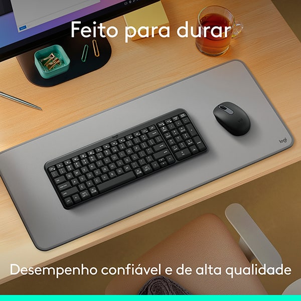 Teclado e Mouse sem fio, Bluetooth, MK250, Grafite, 920-013516, Logitech - CX 1 UN