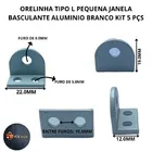 Orelinha Tipo L Pequena P/ Janela Basculante Aluminio Branco Kit 5 Pcs