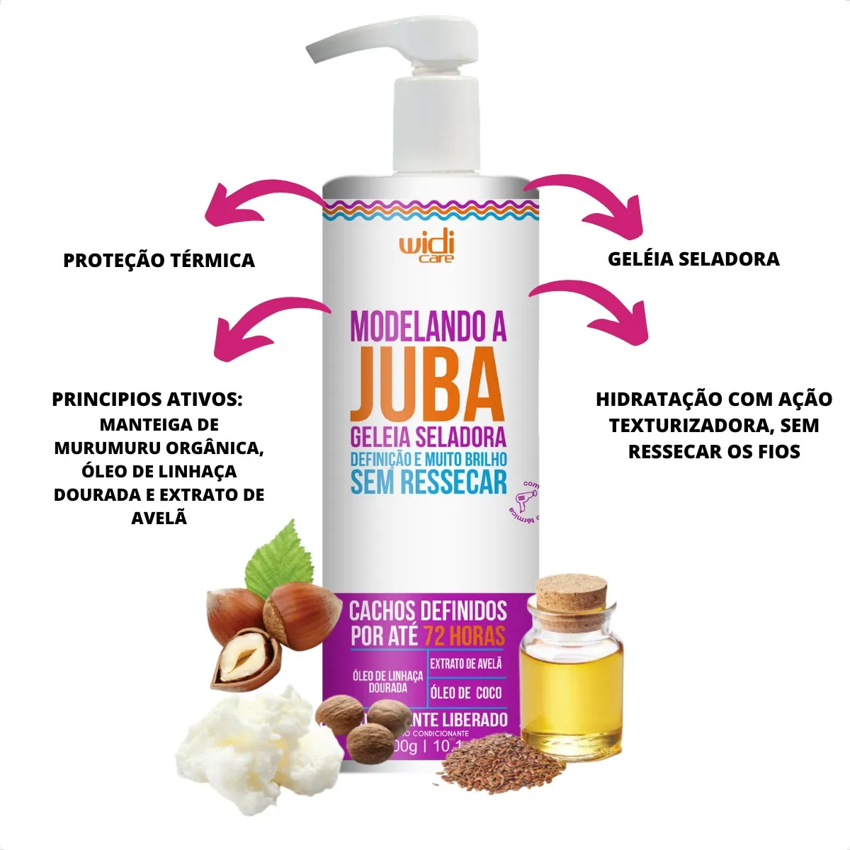 Encrespando A Juba + Mousse + Modelando Geleia Widi Care