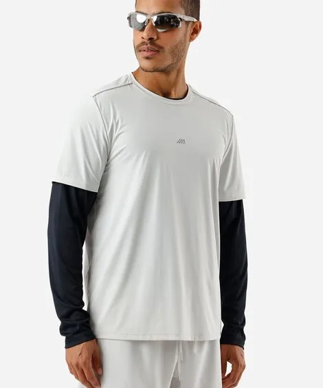 camiseta masculina de poliamida manga curta cea sports cinza