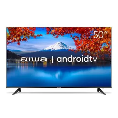 Smart TV 50" AIWA AWS-TV-50-BL-02-A 4K LED Android Wi-Fi Bluetooth HDR10 Dolby Audio Borda Ultrafina Smart TV 50" 4K Android BL-02-A Borda Ultrafina HDR10 AIWA