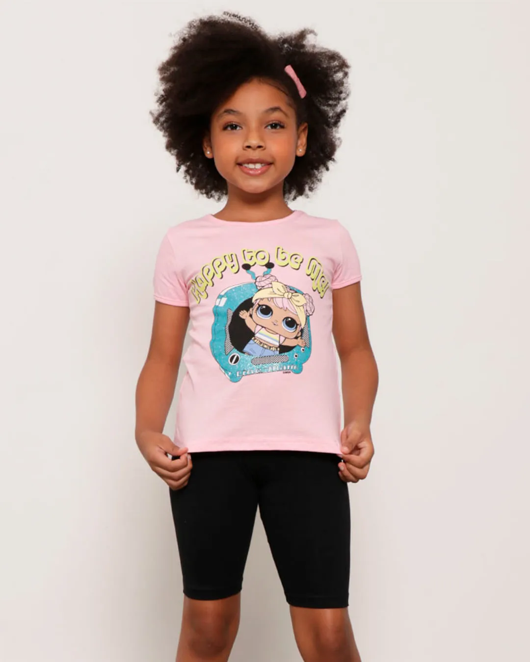 Conjunto Infantil Curto Com Estampa LOL Surprise Rosa