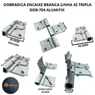 Dobradica Encaixe Tripla Branca Linha 42 Dob-704t Porta Giro Alumifix