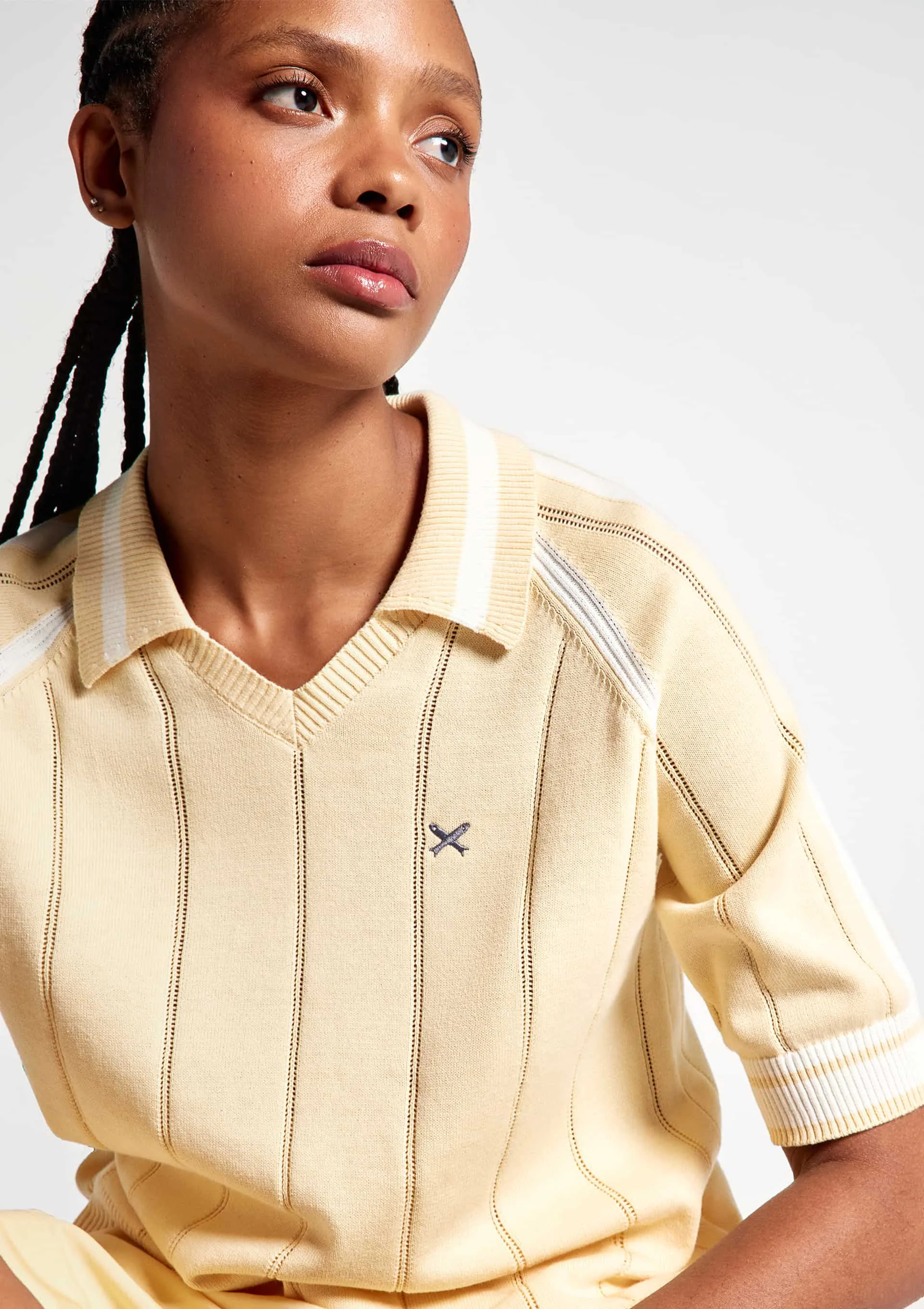 Polo Feminina Manga Raglan - Amarelo