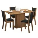 Conjunto Sala de Jantar Mesa Tampo de Madeira 4 Cadeiras Talita Madesa