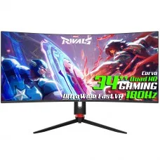 Monitor Gamer SuperFrame Precision, 34 Pol, Curvo, UltraWide, Quad HD, E-LED, 180Hz, HDR, FreeSync/G-Sync