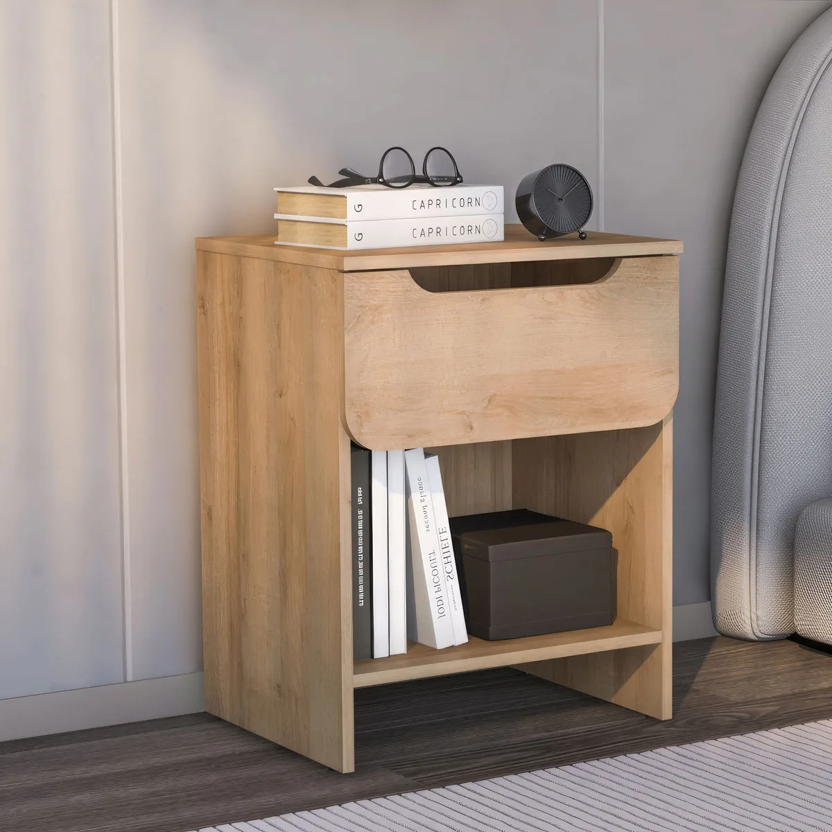 Mesa de Cabeceira Ditália 1 Gaveta DM-126 - Cor Riviera