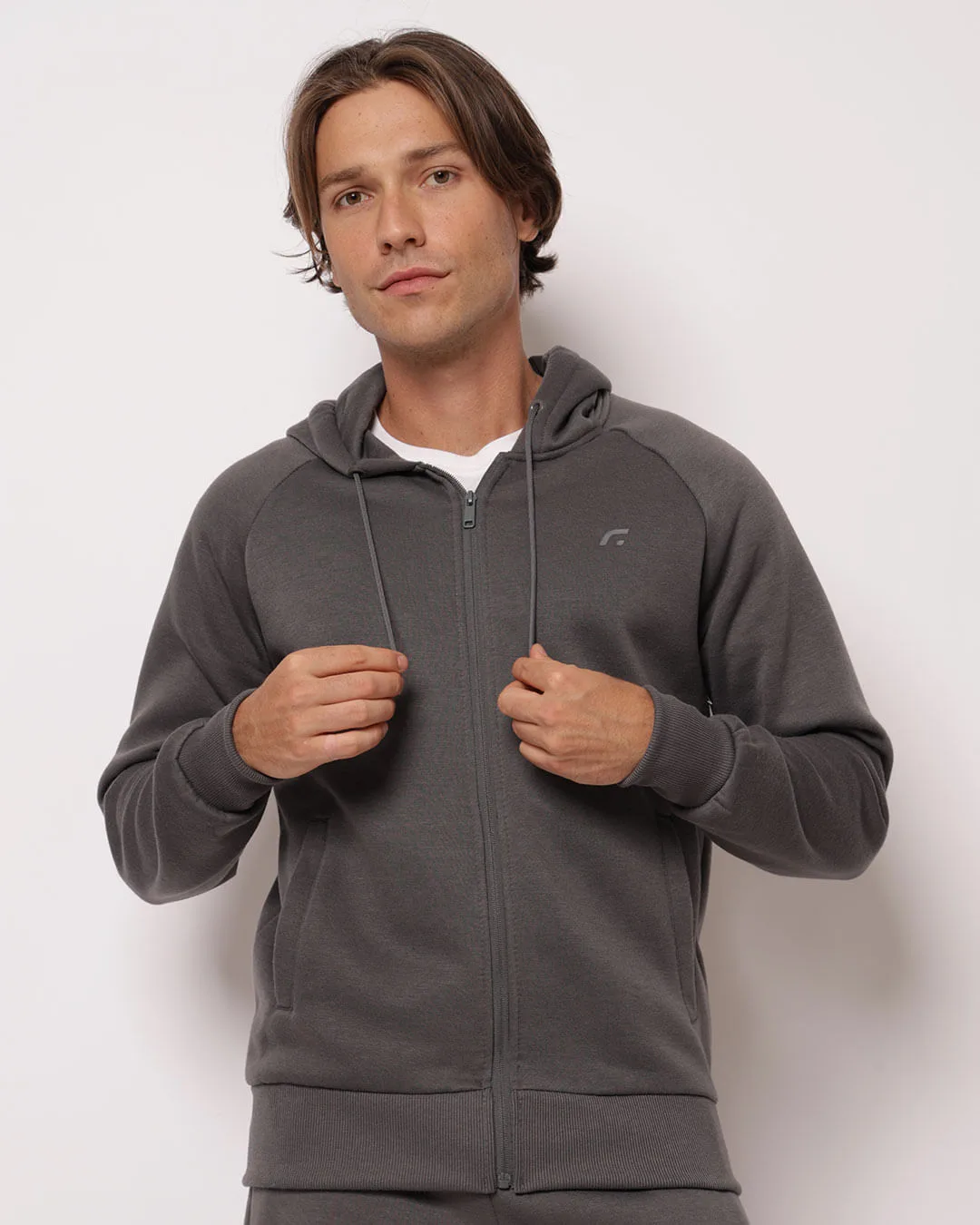 Jaqueta Moletom Esportiva Masculina Fitter Cinza