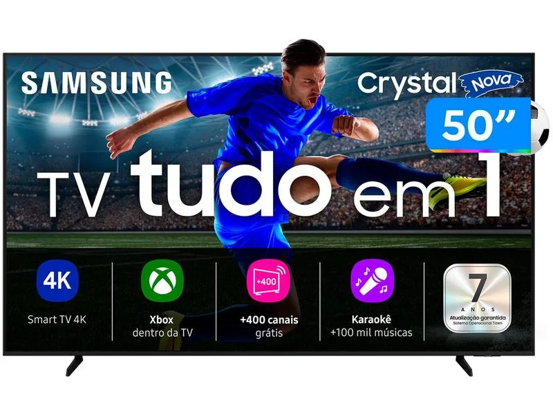 Smart TV 50" Samsung UHD 4K Crystal UHD U8600F UN50U8600FGXZD Tizen Crystal 4K Bixby e Alexa 3 HDMI