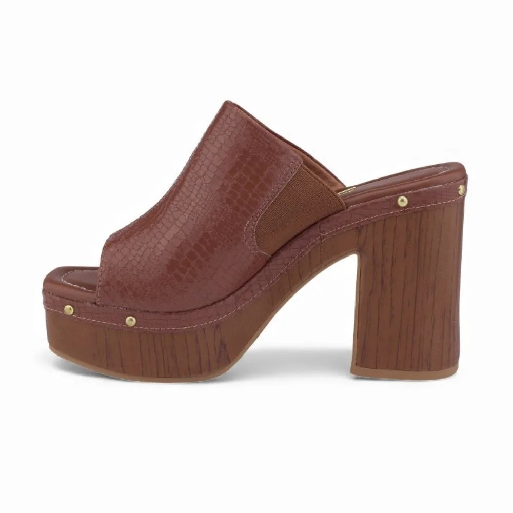 Tamanco Feminino Vizzano Salto Bloco com Plataforma Marrom