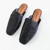 sapato mule couro croco meu sapato preto 35