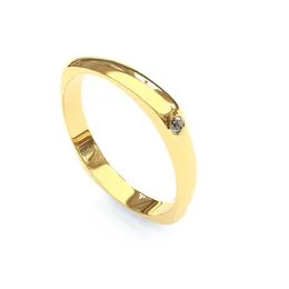 Aliança de Ouro 18K Quadrado - AS0107