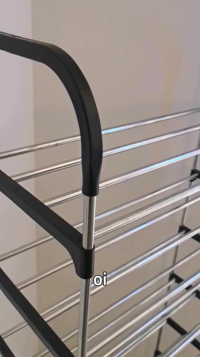 Sapateira Vertical IRSINA 7 Andares Aço Inox 21 Pares Cor Preto