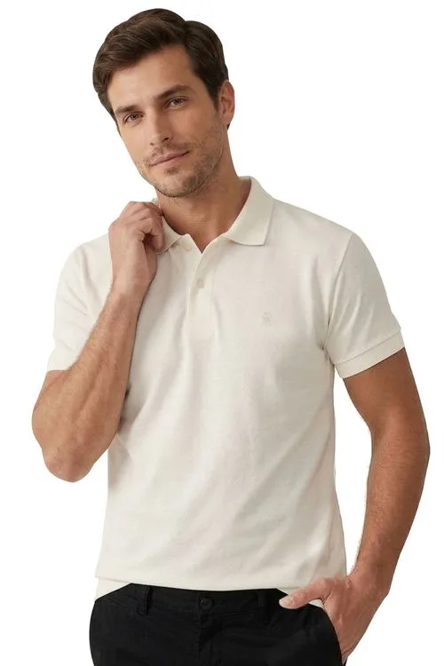 Polo Piquet Masculina Leve Confortável Polo Wear Off White