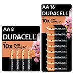 Pilha Alcalina Duracell Pequena AA com 16 unidades + Pilha Alcalina Duracell Pequena AA com 8 unidades PT 1 UN